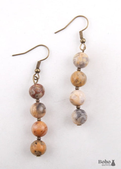 Boho Earrings, RH Dangle Earrings, 3 Balls